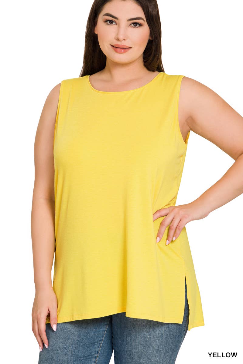 42POPS - SI-22945 Plus Sleeveless Round Top: +RUBY-141107 / 2X