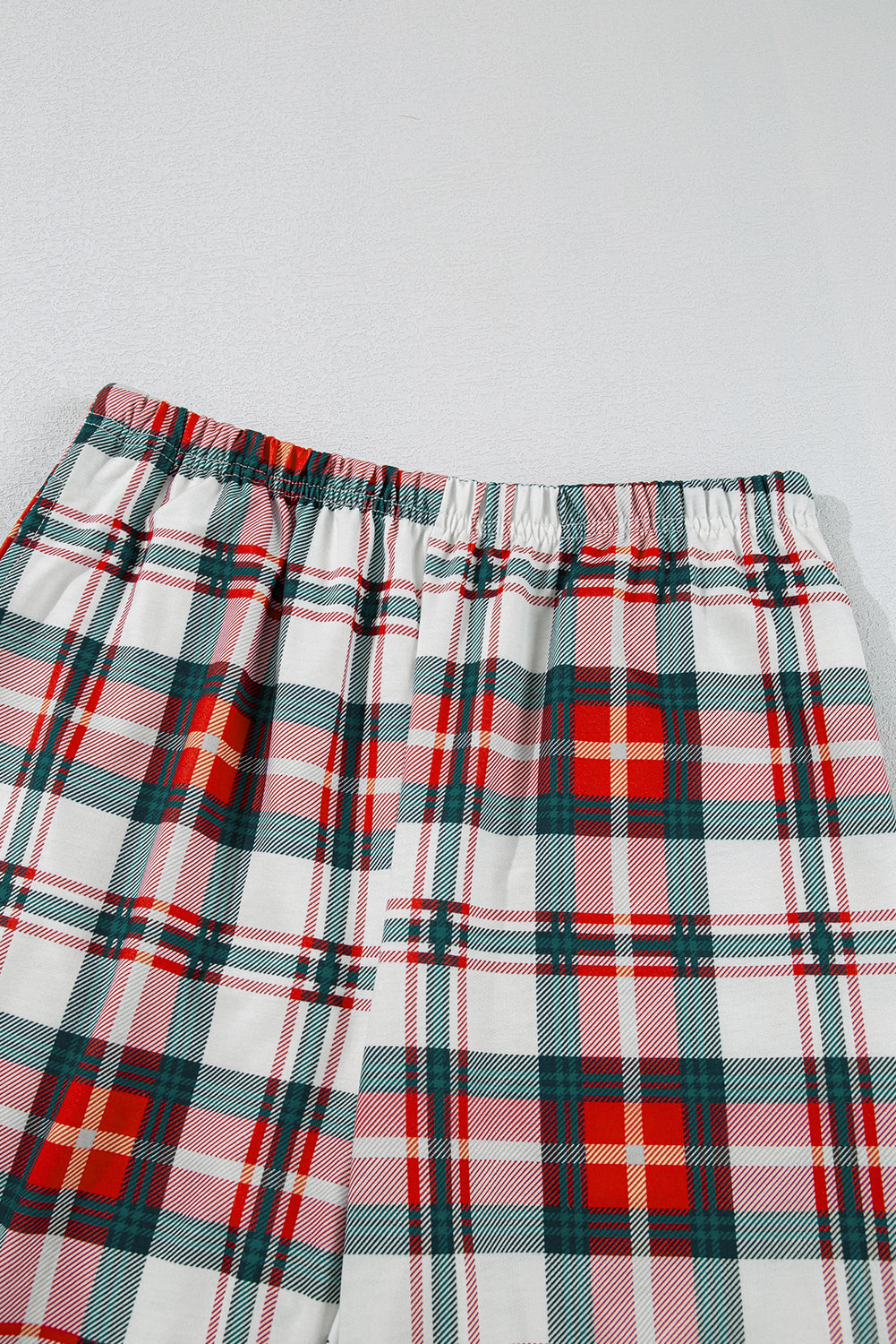 Plaid Long Sleeve Shirt and Pants Pajama Set