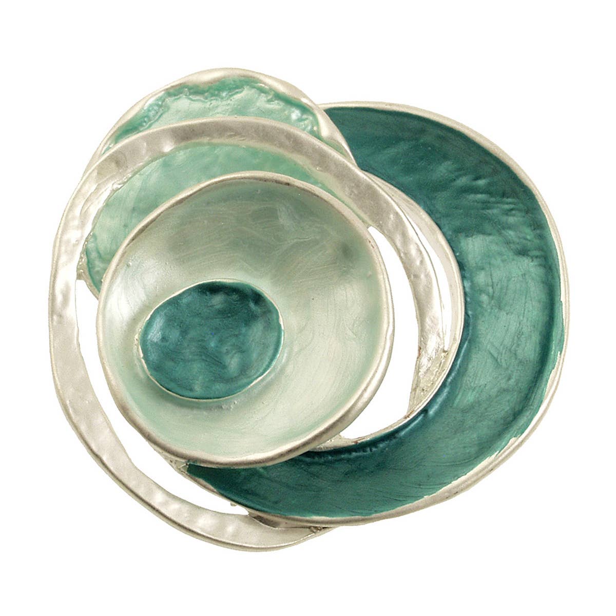 Origin Jewelry - Layered Magnetic Brooch: Blue