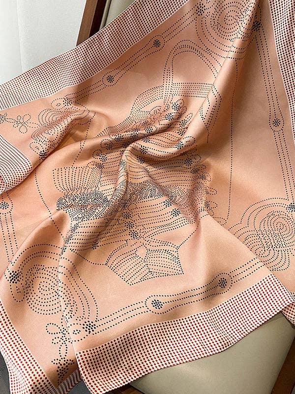 U.Z. Polka-Dot Leisure Fashion Scarf: PINK / One_size
