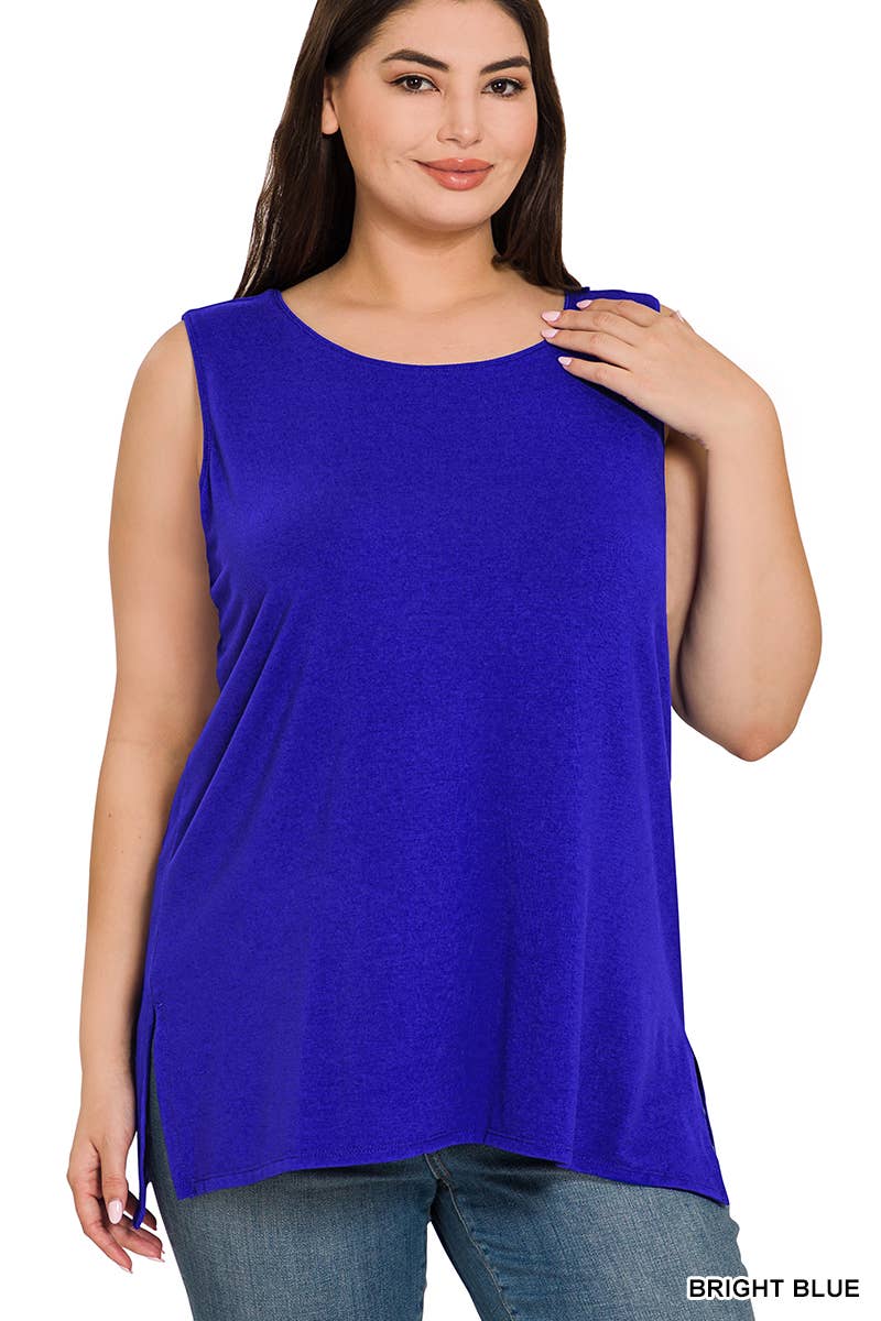42POPS - SI-22945 Plus Sleeveless Round Top: +RUBY-141107 / 2X
