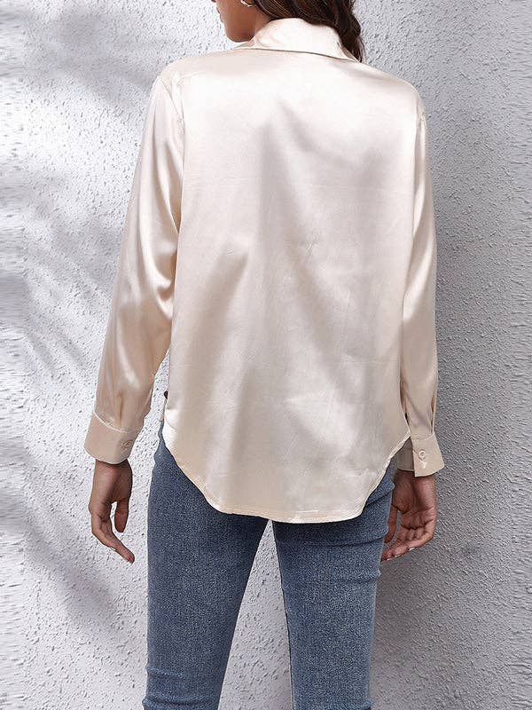 UZ Store Long Sleeve Satin Blouse