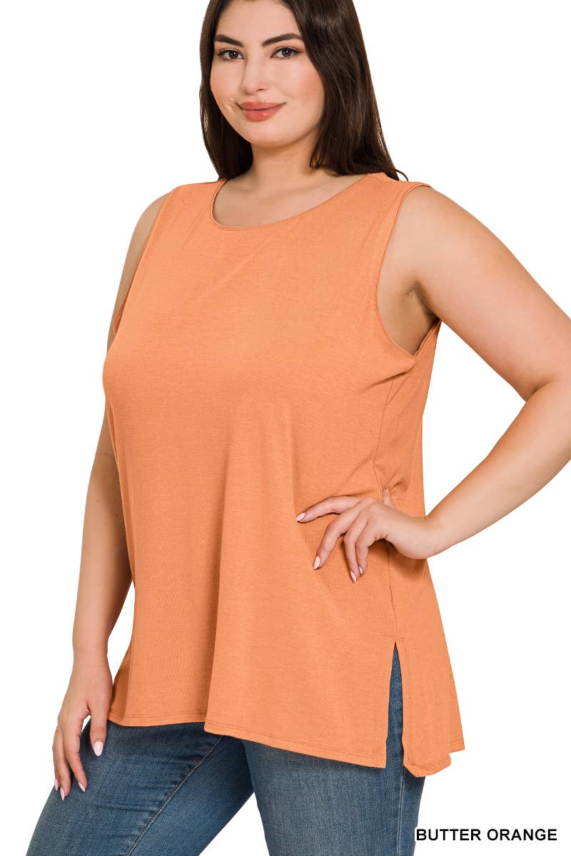 42POPS - SI-22945 Plus Sleeveless Round Top: +RUBY-141107 / 2X