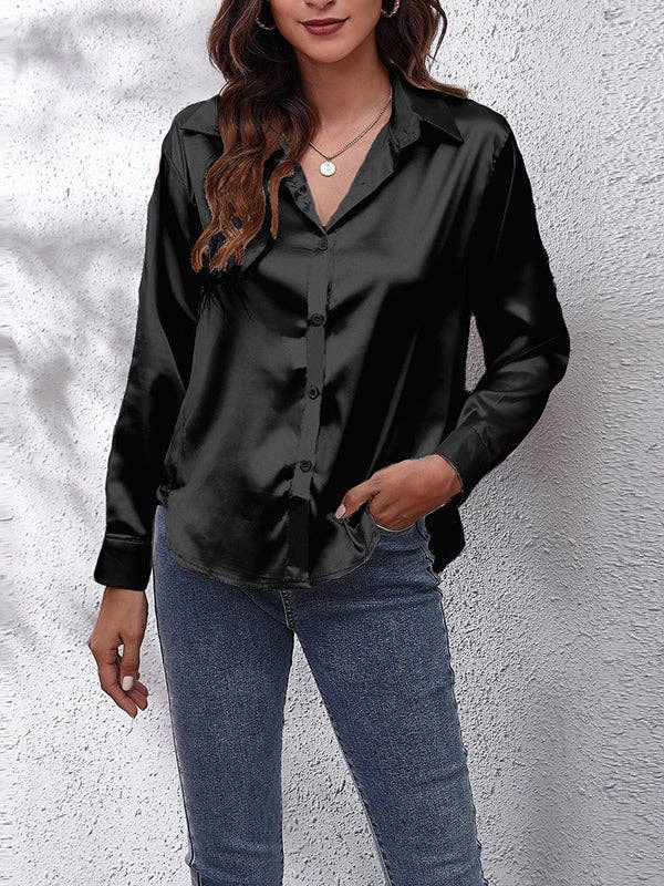 UZ Wholesale Long Sleeve Blouse Fuchsia XXL