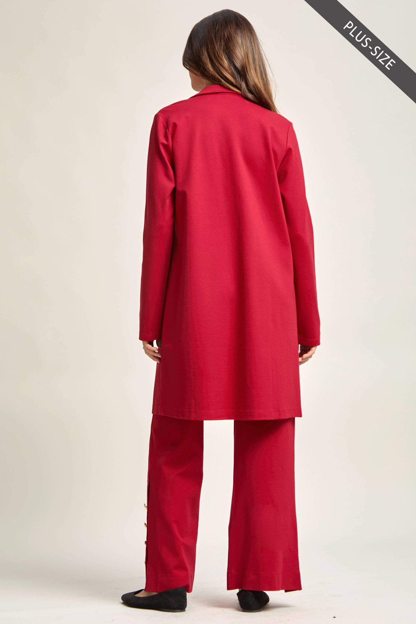 Dear Scarlett - PLUS SIZE Magic Chic Midi Jacket: Red