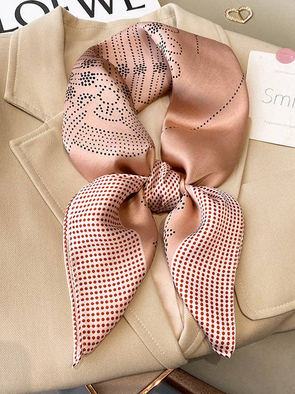 U.Z. Polka-Dot Leisure Fashion Scarf: PINK / One_size
