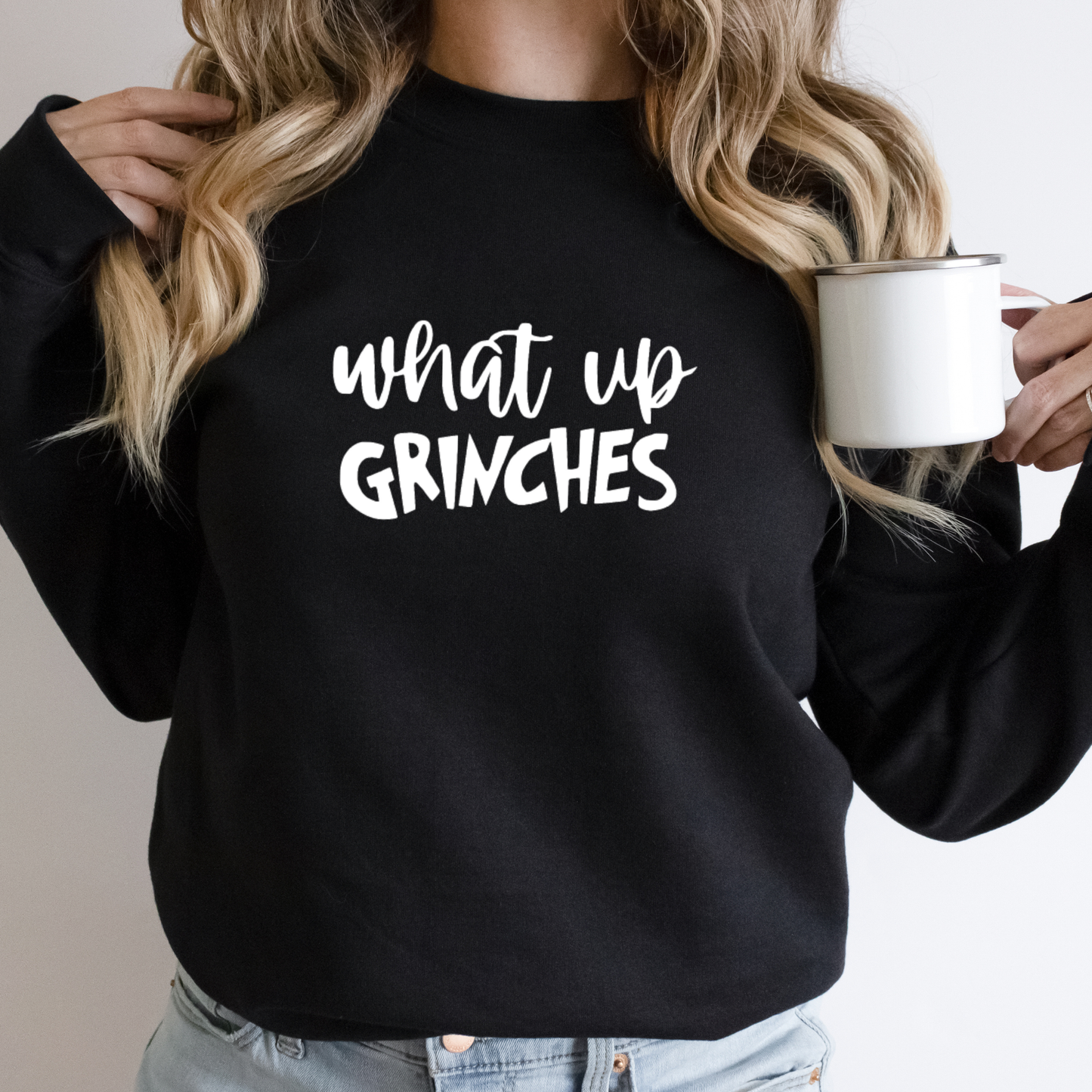 Wholehearted Motherhood and Co. - What Up Grinches Christmas Sweatshirt - Graphic Tee: Green / Large