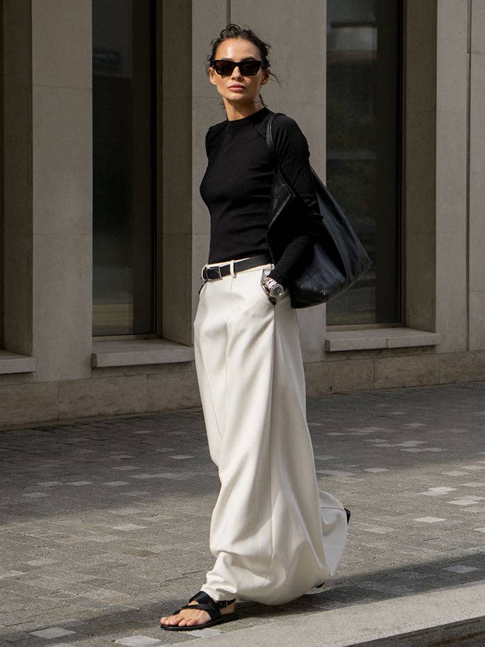 UZ Wholesale Store - Chic Solid Color H-Line Skirt: WHITE / XL