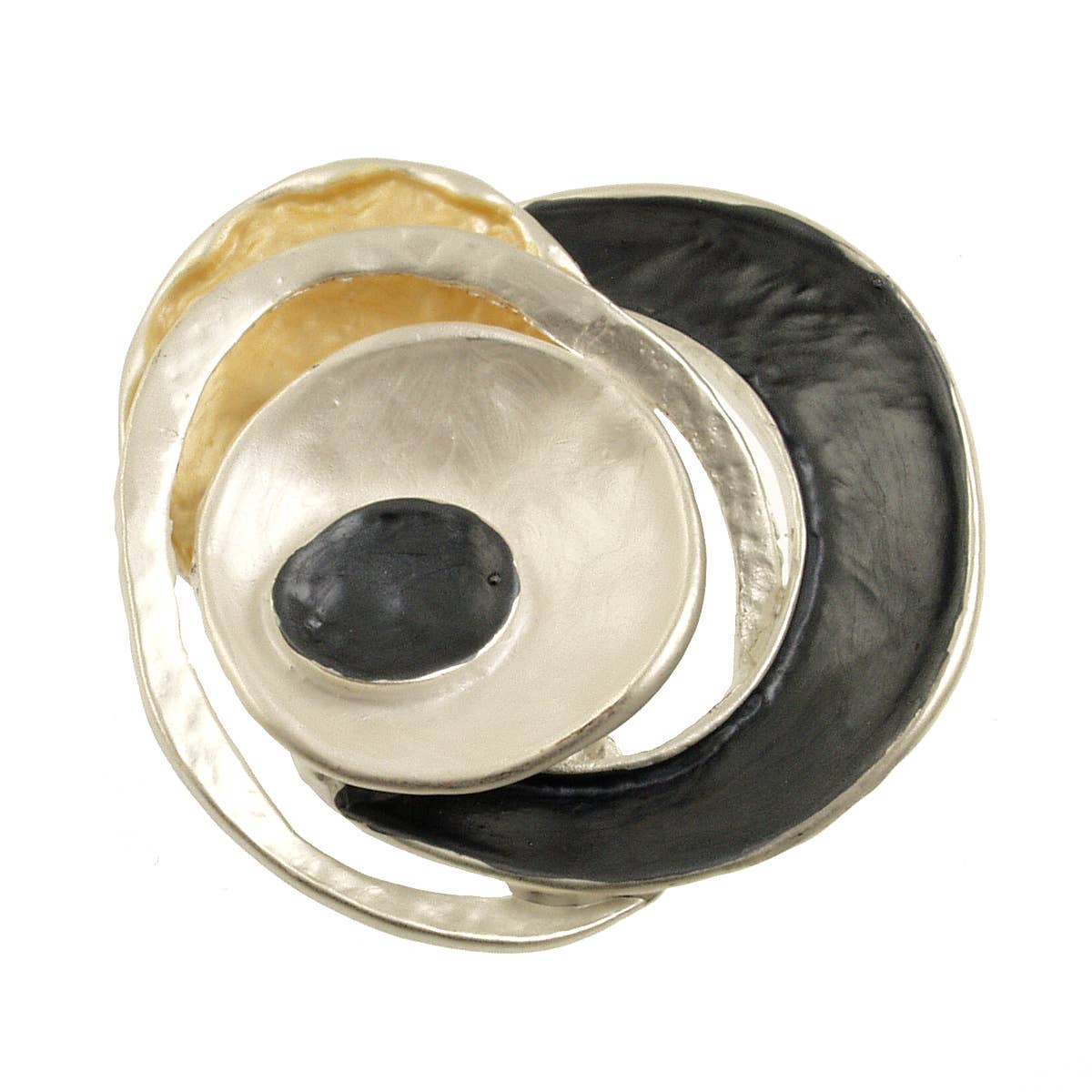 Origin Jewelry - Layered Magnetic Brooch: Blue