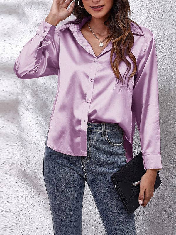 UZ Wholesale Long Sleeve Blouse FUCHSIA L