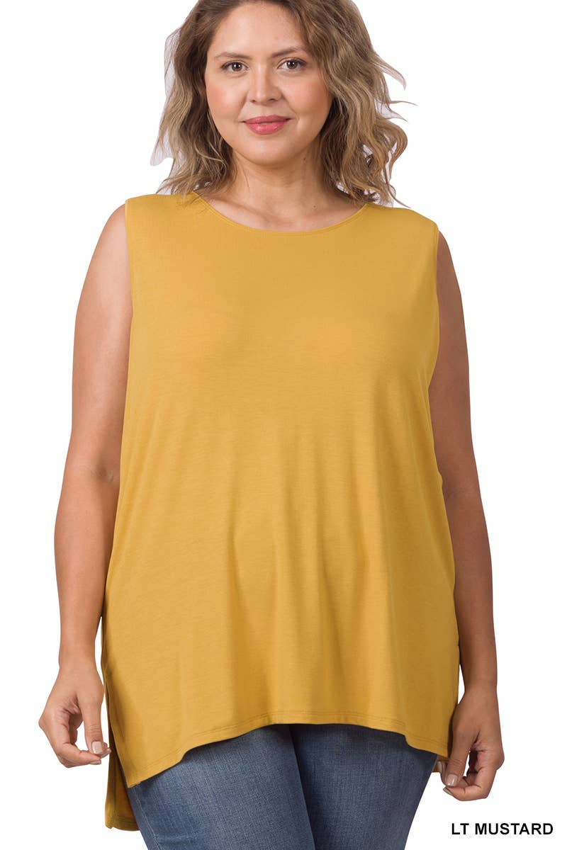 42POPS - SI-22945 Plus Sleeveless Round Top: +RUBY-141107 / 2X