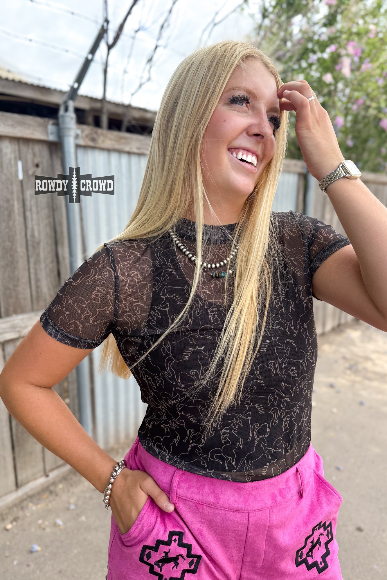 Lariat Mesh Top