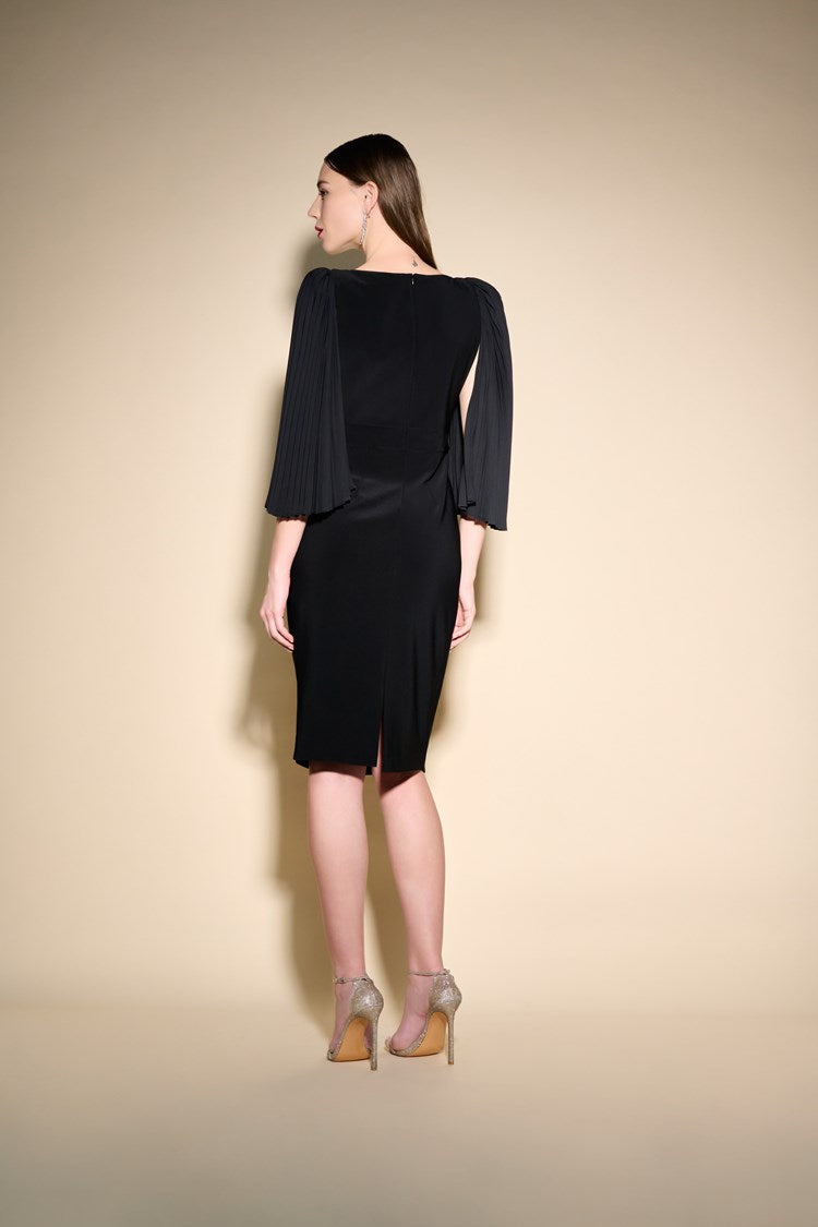 Joseph Ribkoff Pleated Sleeve Sheath Dress