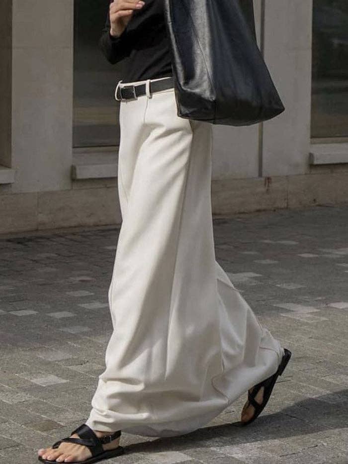 UZ Wholesale Store - Chic Solid Color H-Line Skirt: WHITE / XL