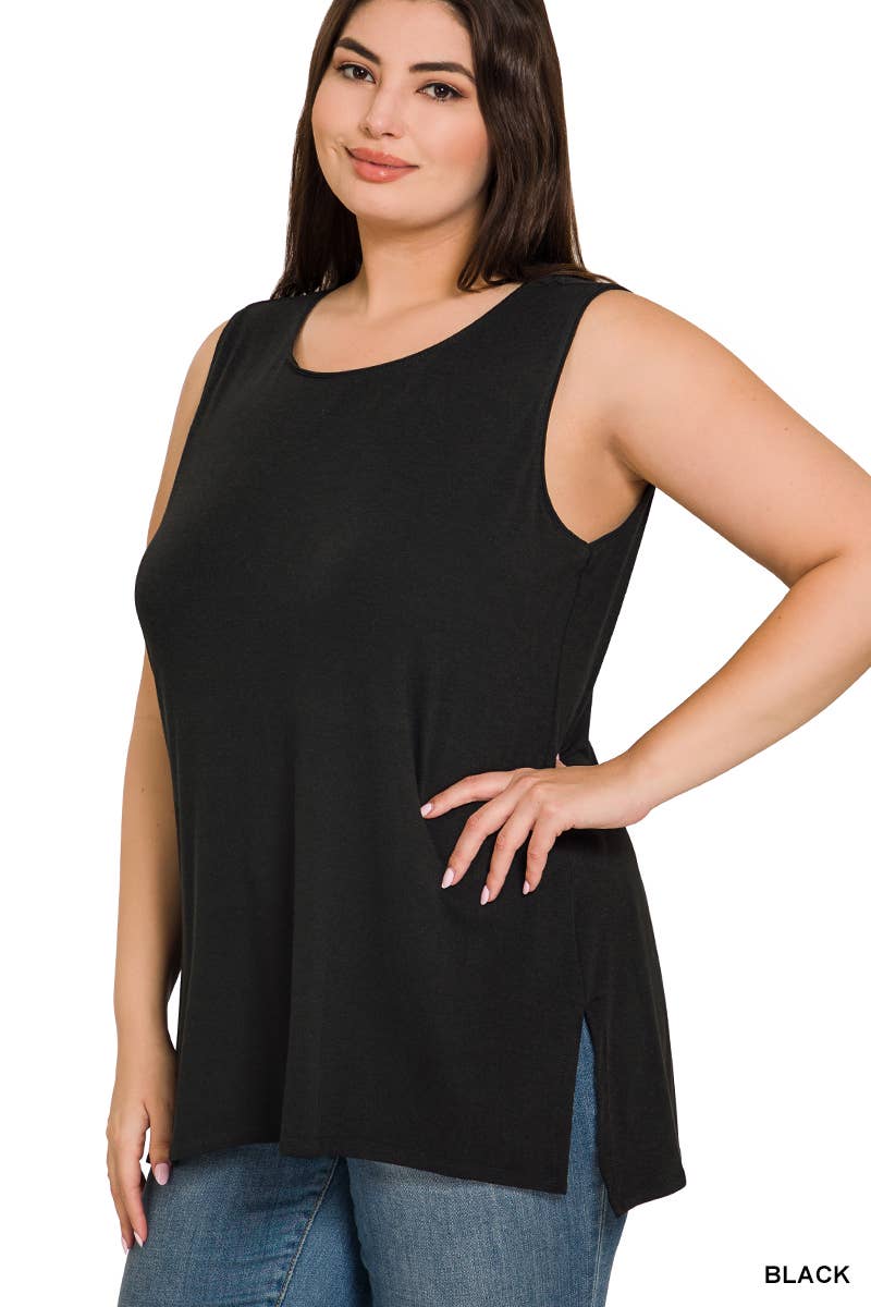 42POPS - SI-22945 Plus Sleeveless Round Top: +RUBY-141107 / 2X