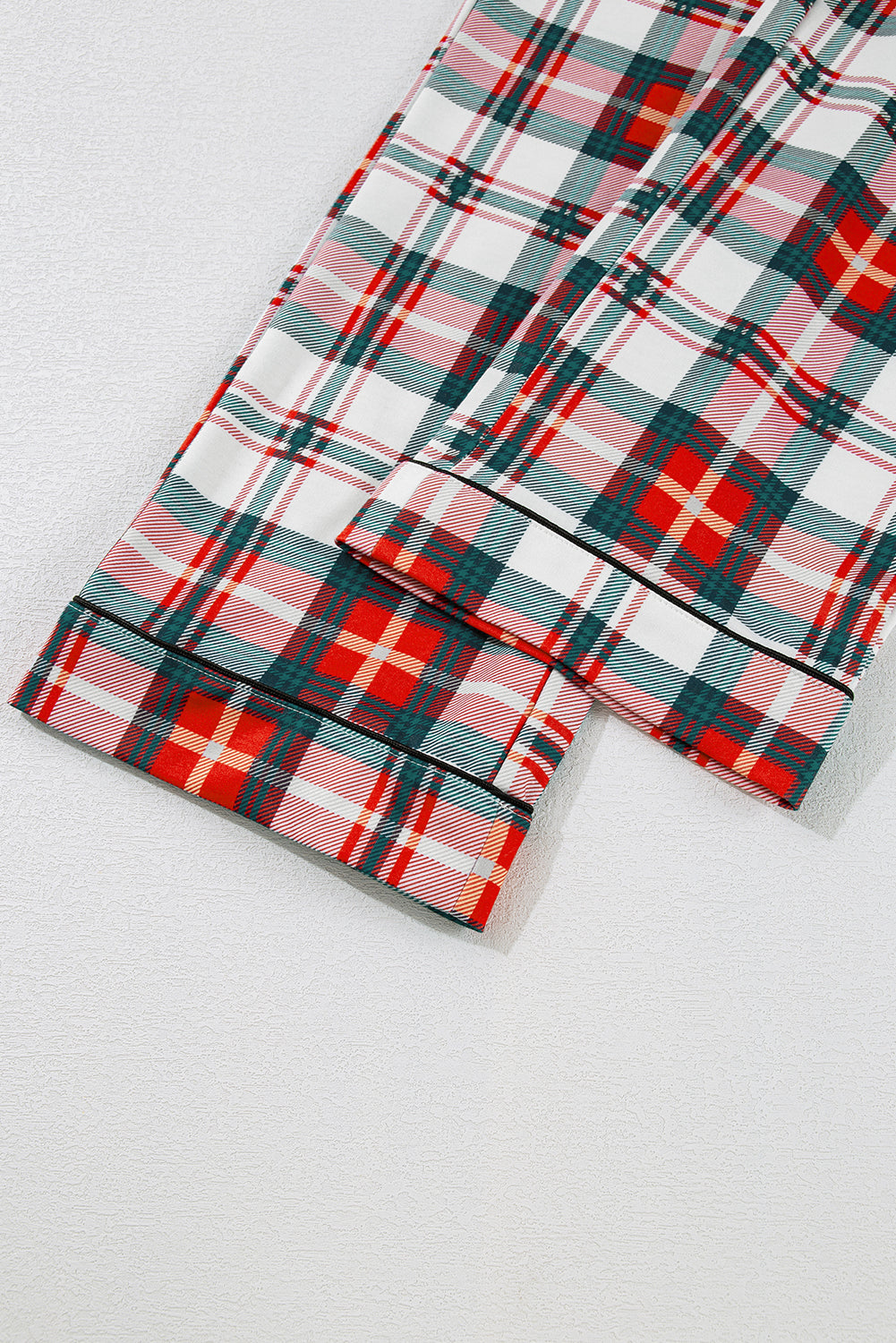 Plaid Long Sleeve Shirt and Pants Pajama Set
