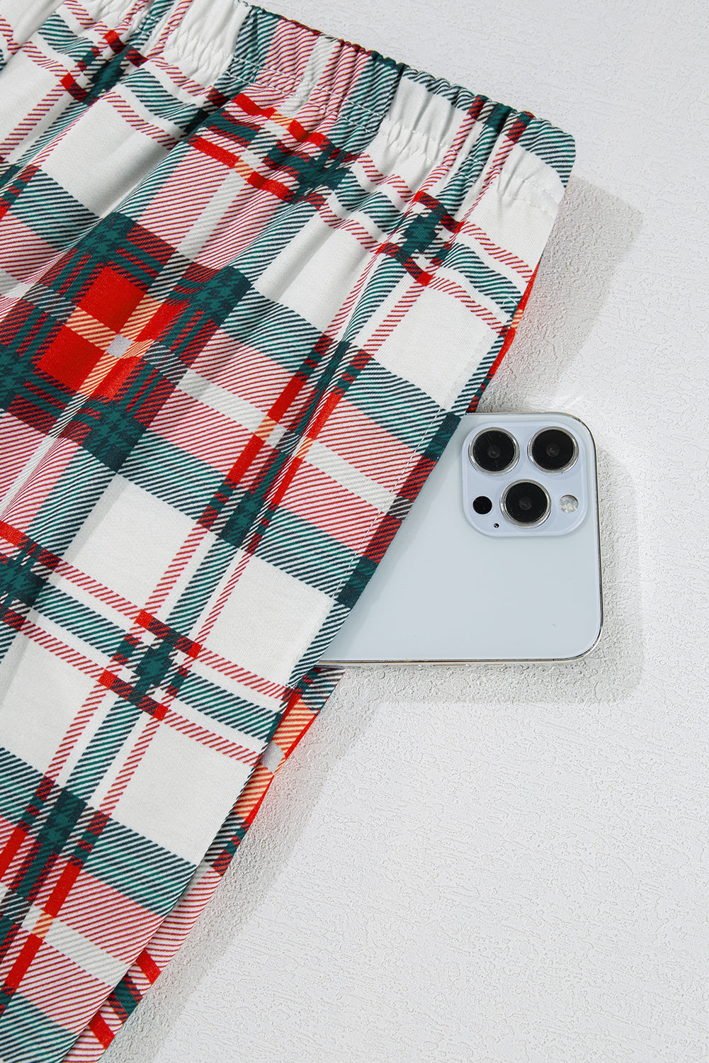 Plaid Long Sleeve Shirt and Pants Pajama Set