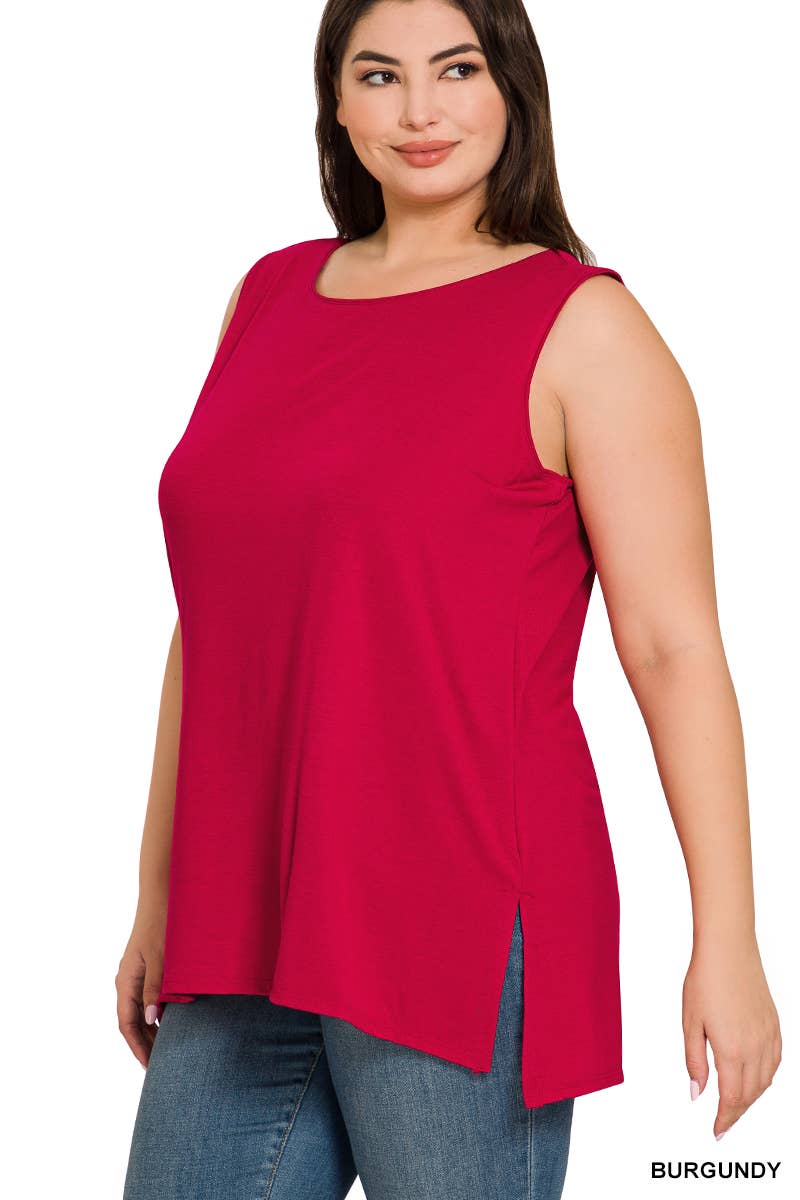 42POPS - SI-22945 Plus Sleeveless Round Top: +RUBY-141107 / 2X