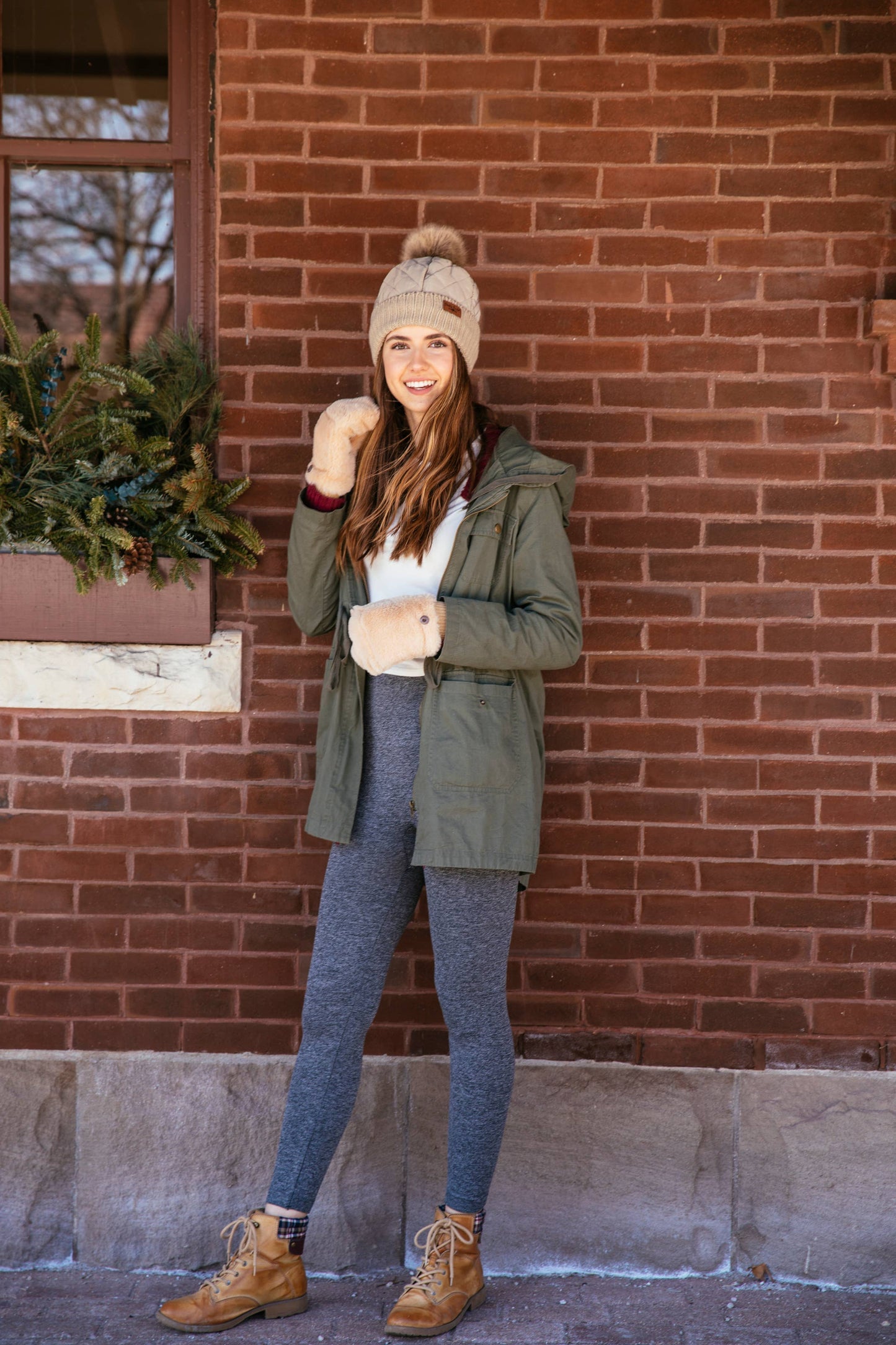 DM Merchandising - Britt's Knits Fleece Lined Leggings Open Stock: Burgundy / Large/ X-Large