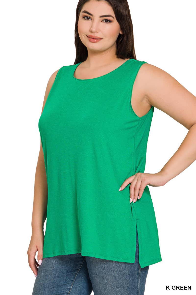 42POPS - SI-22945 Plus Sleeveless Round Top: +RUBY-141107 / 2X