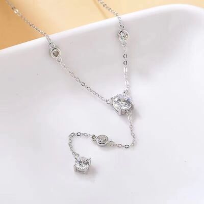 Moissanite 925 Sterling Silver Necklace 1.5 Carats