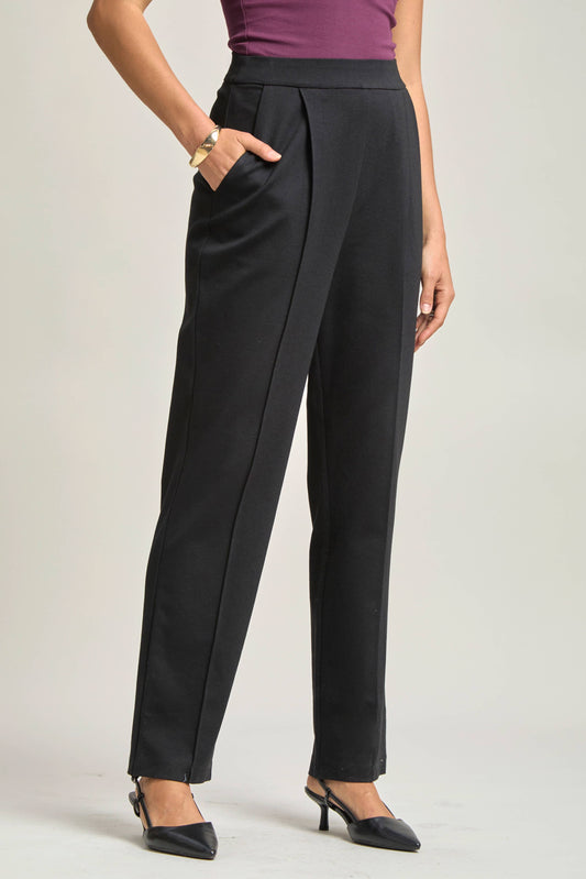Dear Scarlett - Magic High-Rise Barrel Pants: Black / XL