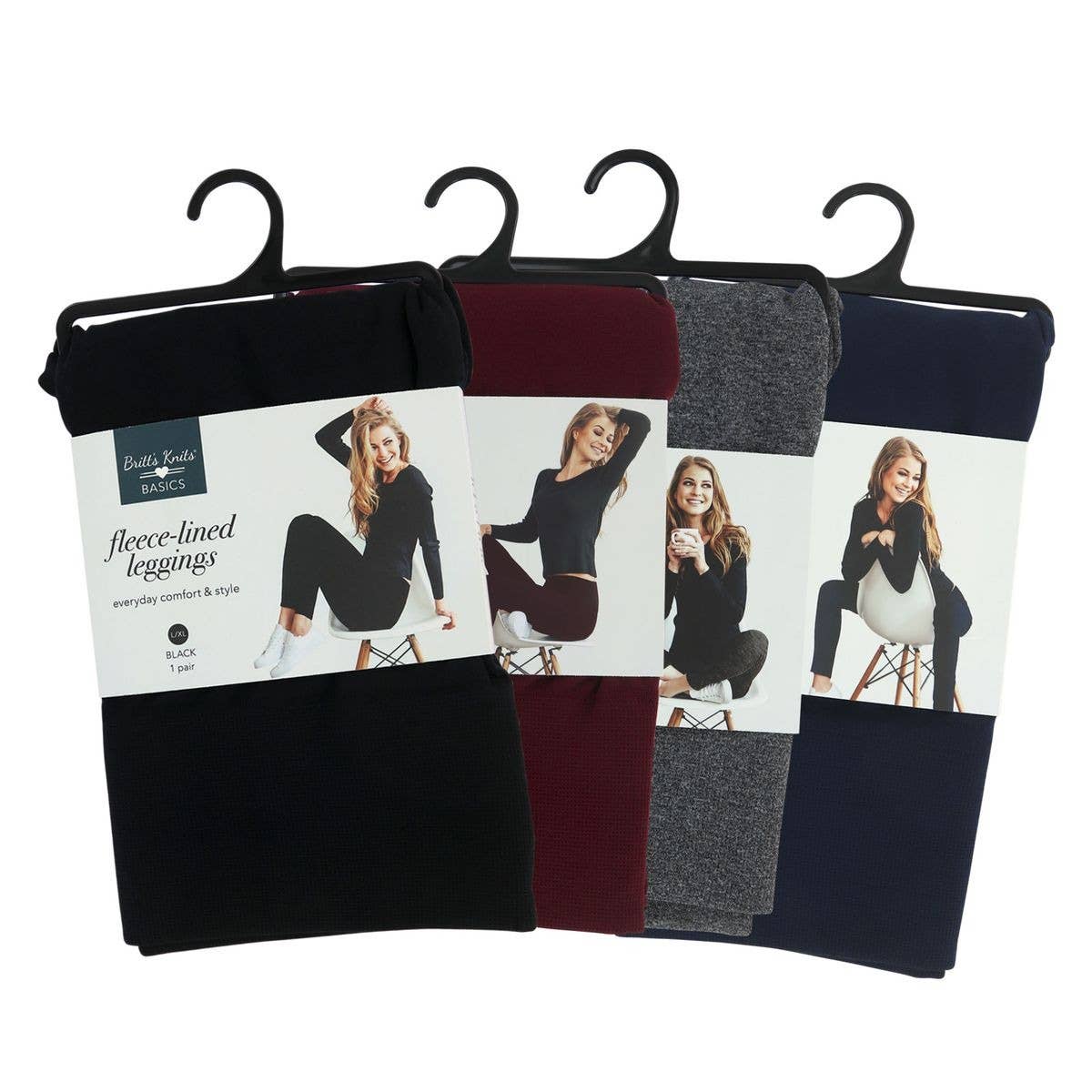 DM Merchandising - Britt's Knits Fleece Lined Leggings Open Stock: Burgundy / Large/ X-Large