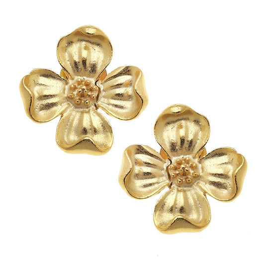 Susan Shaw - Dogwood Flower Stud Earrings