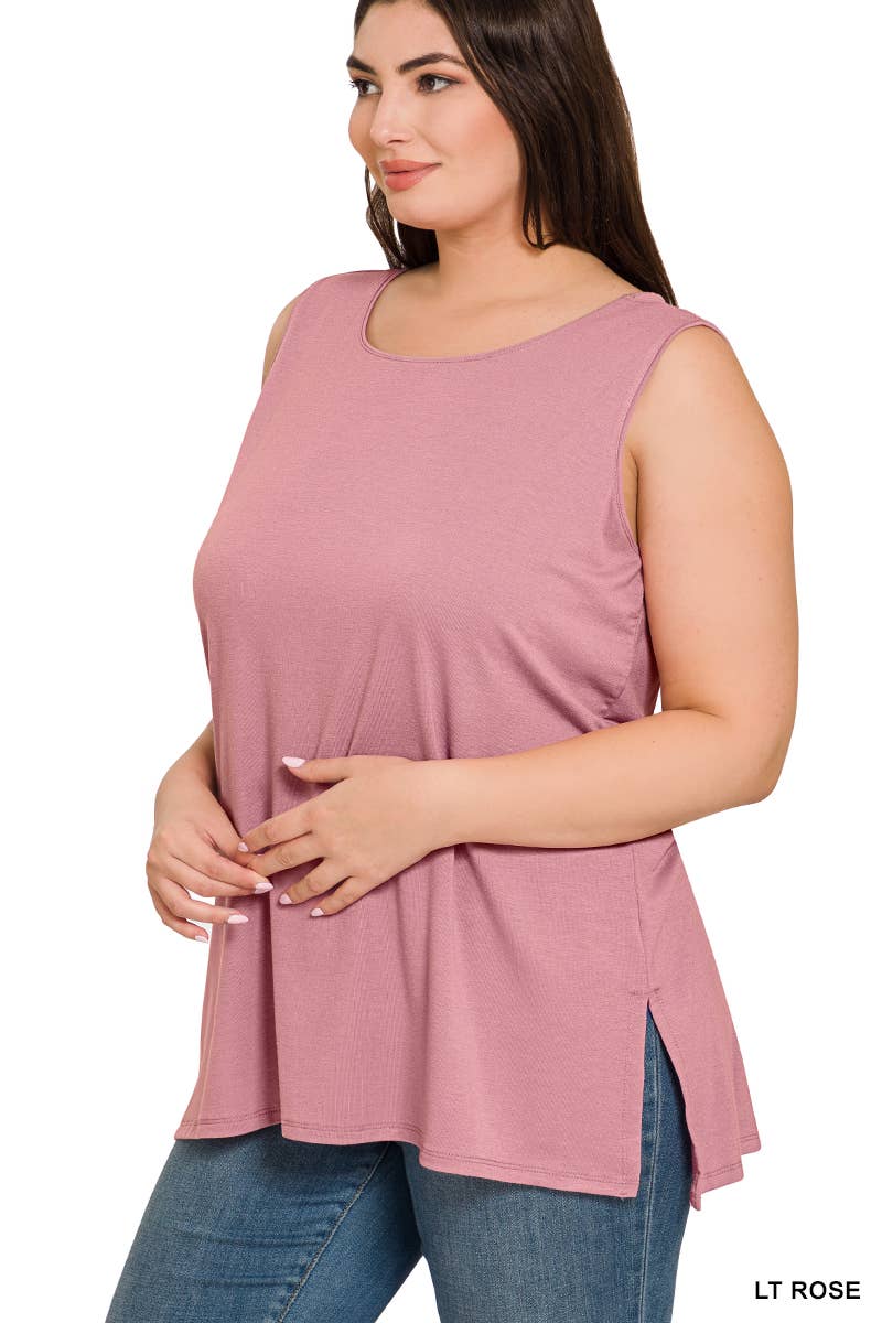 42POPS - SI-22945 Plus Sleeveless Round Top: +RUBY-141107 / 2X