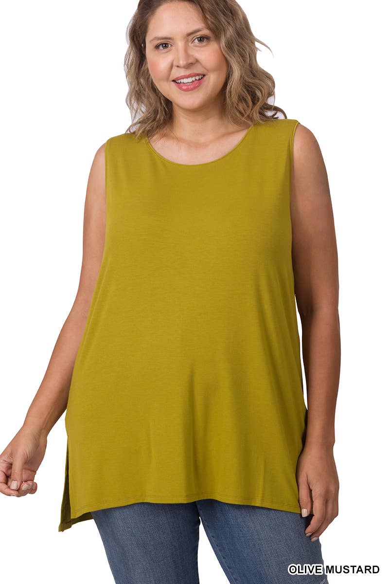 42POPS - SI-22945 Plus Sleeveless Round Top: +RUBY-141107 / 2X