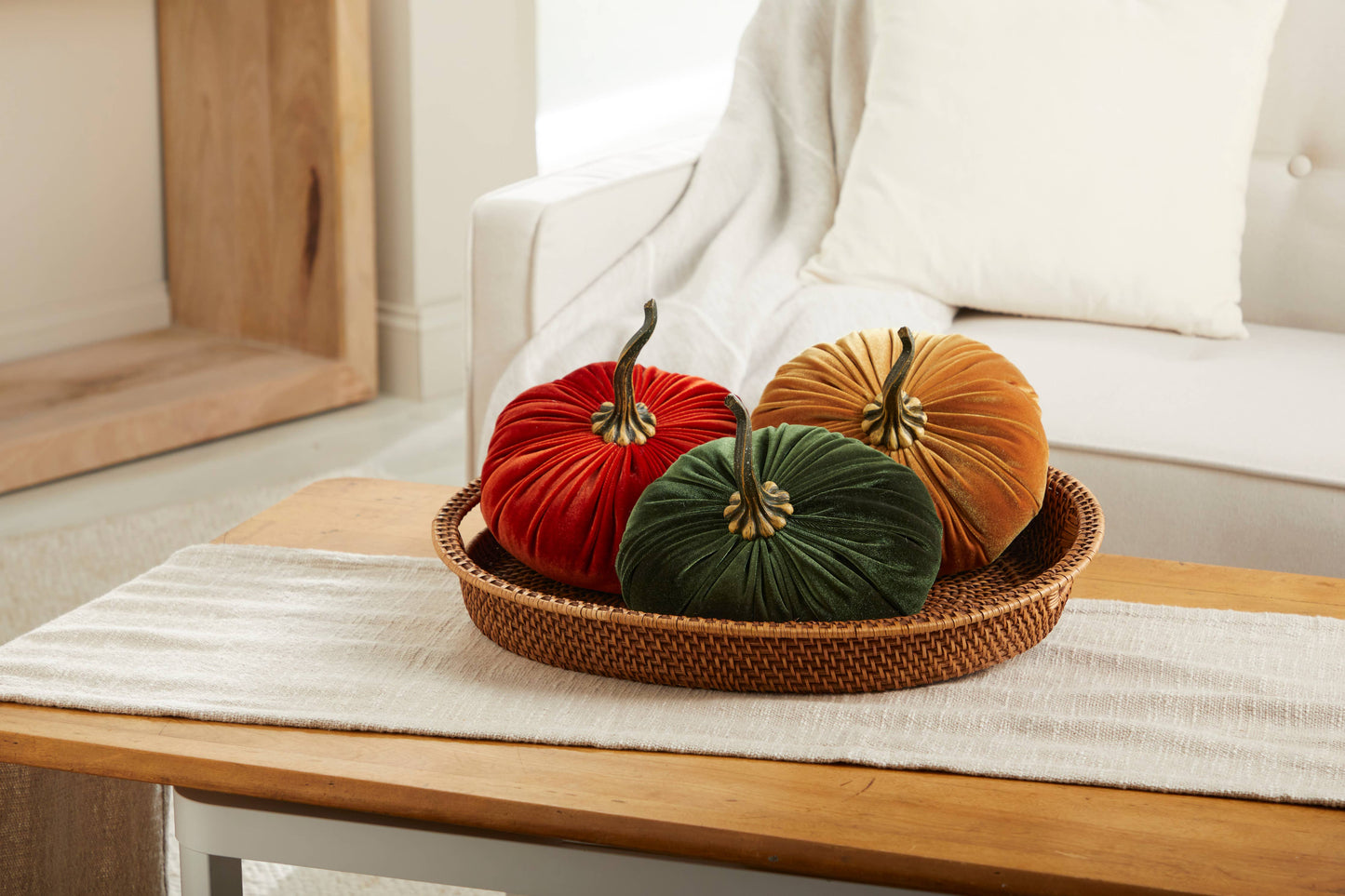 Your Heart's Content - Pumpkin Extra Large Velvet,  Fall Accent Decor, Centerpiece: Luxe Burnt Orange