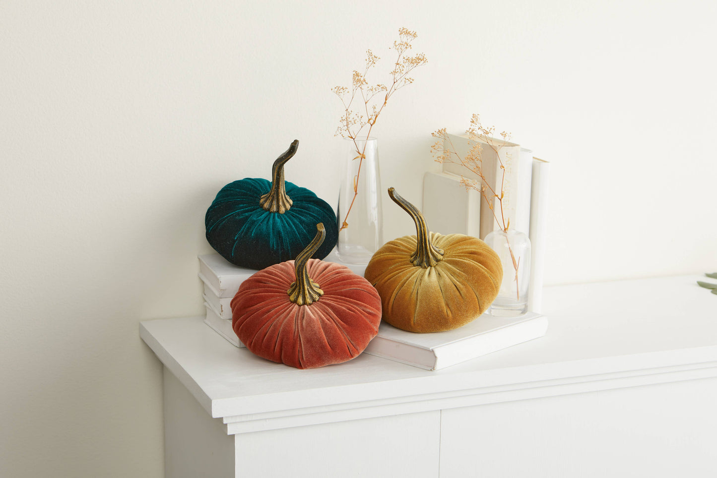Your Heart's Content - Pumpkin Large Velvet, Fall Decor, Shelf Sitter, Tablescape: Luxe Medallion