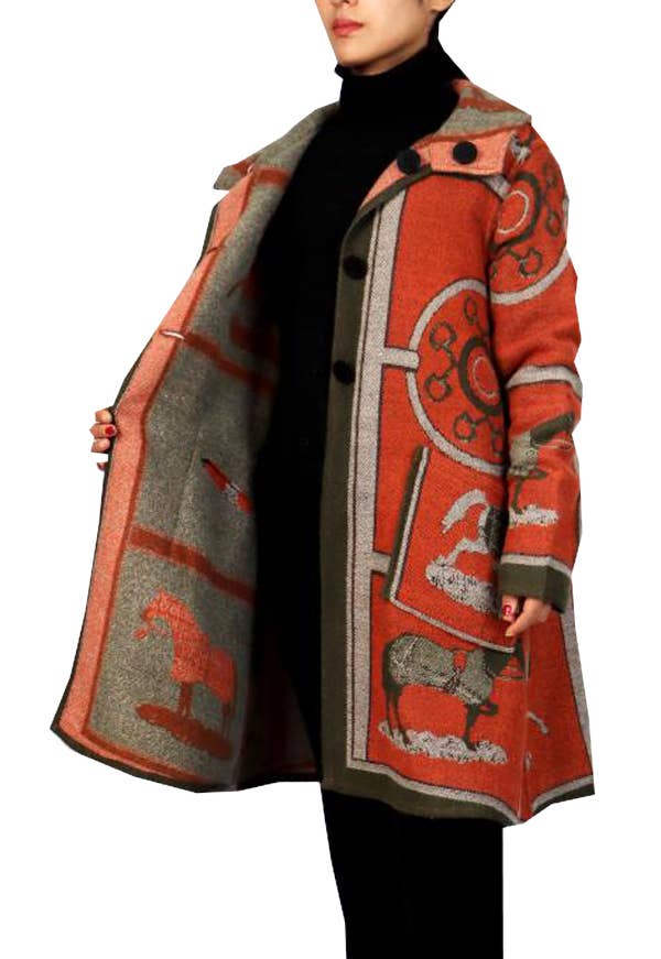 Winding River - Equestrian Orange Reversible Coat – Gallop Collection: L