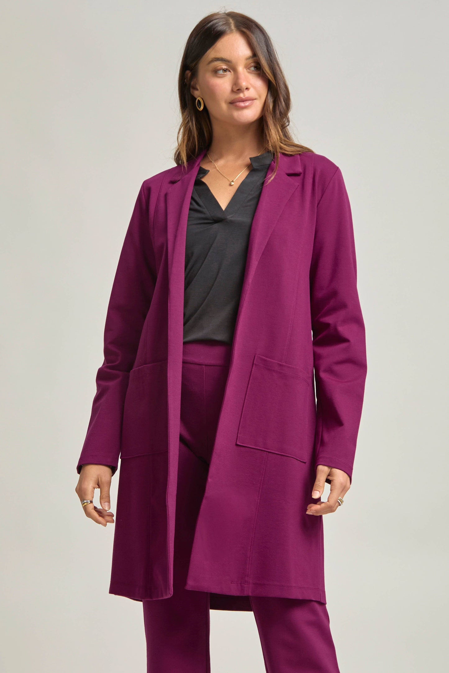 Dear Scarlett - Magic Chic Midi Jacket: Black