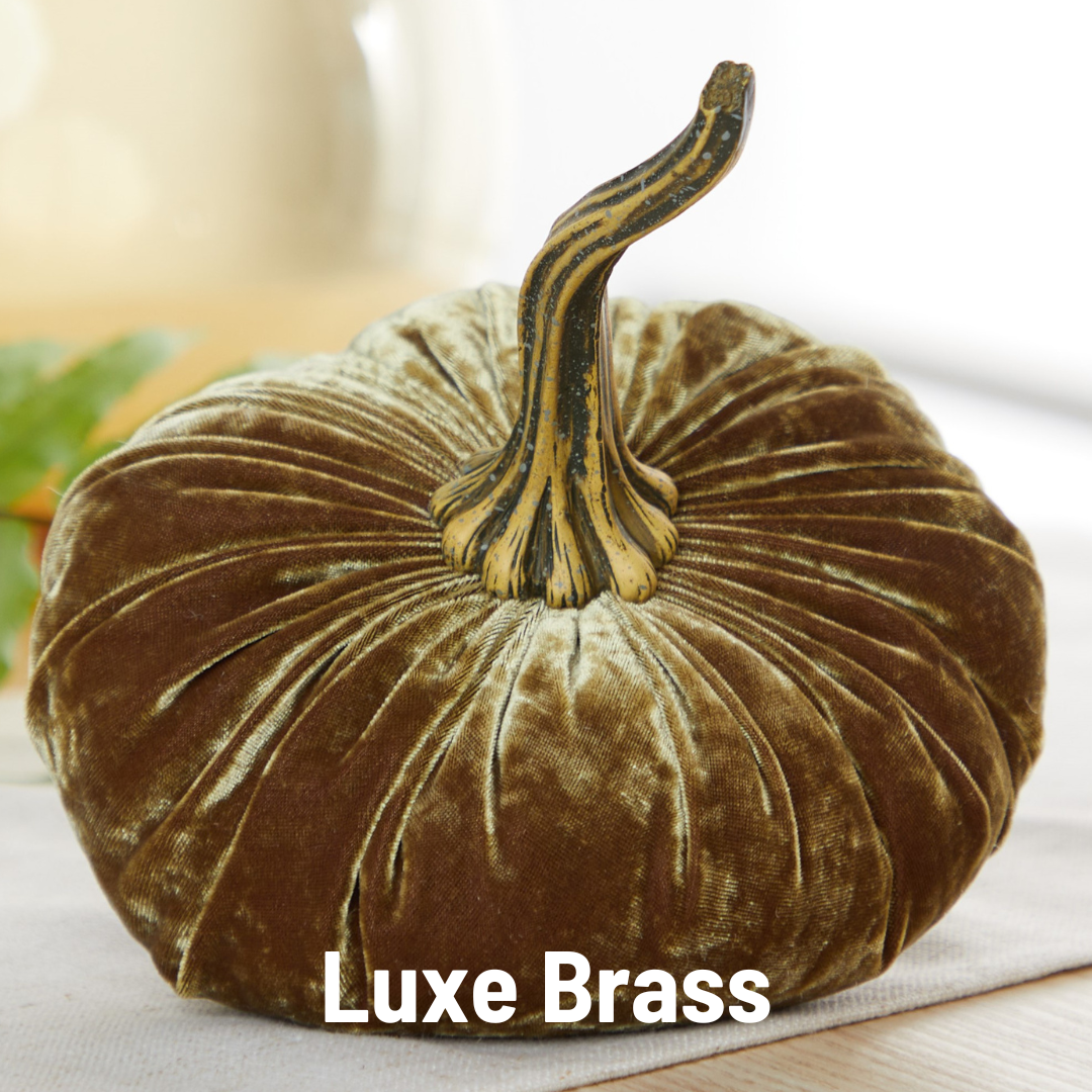 Your Heart's Content - Pumpkin Large Velvet, Fall Decor, Shelf Sitter, Tablescape: Luxe Medallion