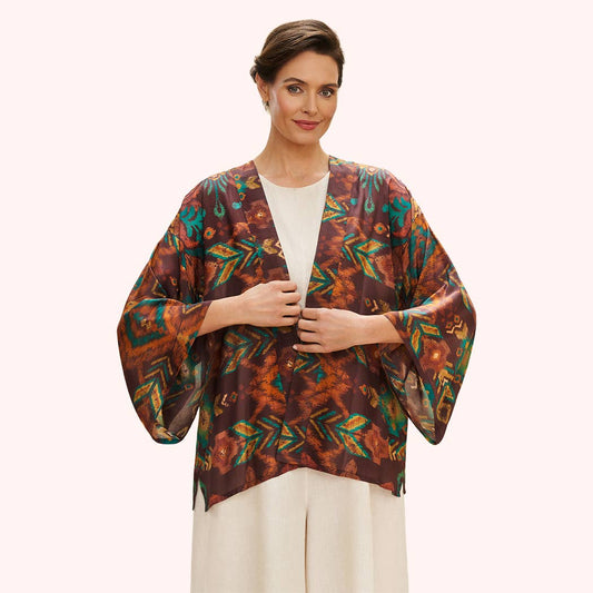 Powder Design inc - US - Chocolate Ikat Kimono Jacket