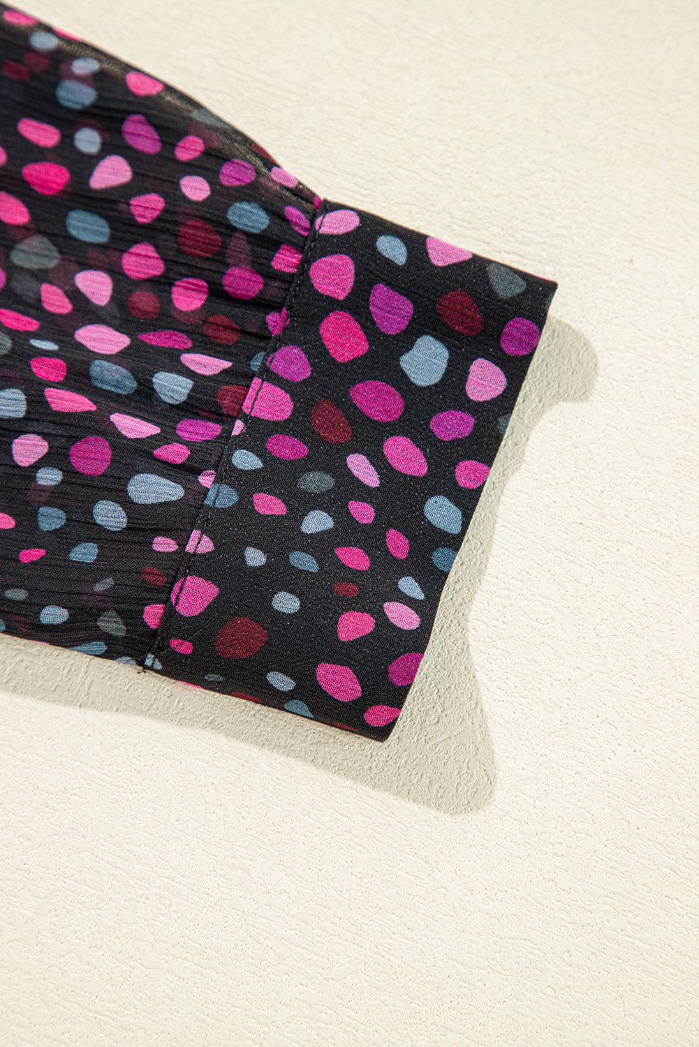 Grape Wine Polka Dot Print Buttoned Shirt