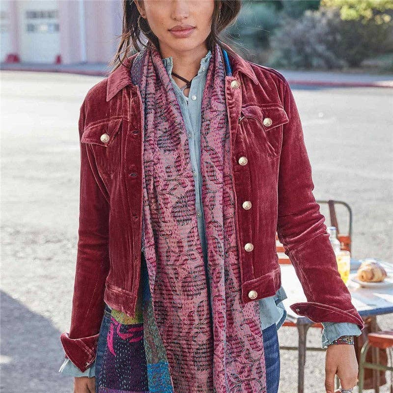 UZ Store - Solid Color Velvet Short Jacket Coat: ARMY GREEN