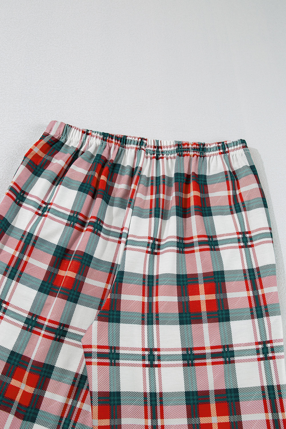 Plaid Long Sleeve Shirt and Pants Pajama Set
