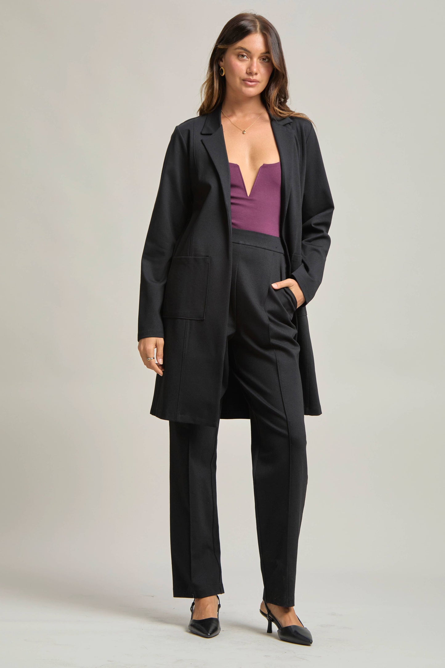 Dear Scarlett - Magic Chic Midi Jacket: Black
