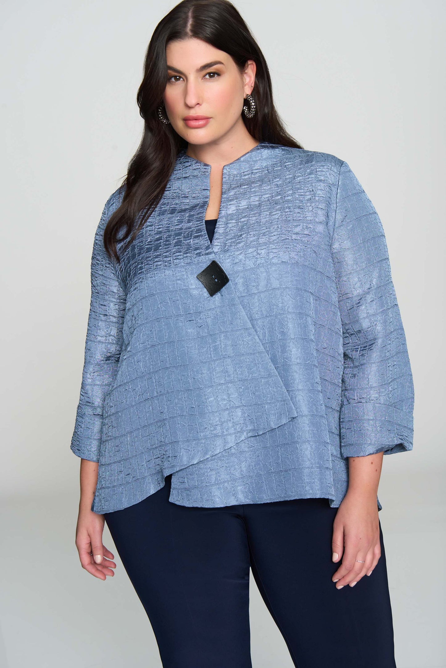 Joseph Ribkoff Textured Woven Jacquard Swing Jacket