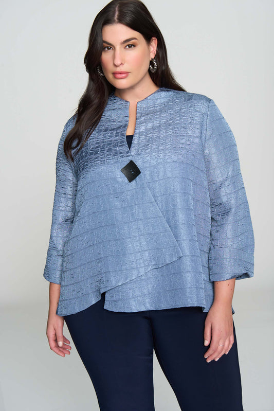 Joseph Ribkoff Textured Woven Jacquard Swing Jacket