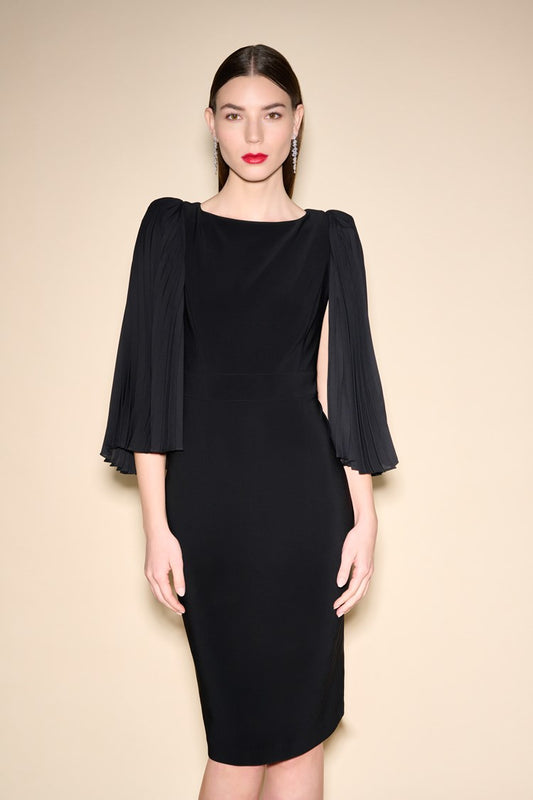 Joseph Ribkoff Pleated Sleeve Sheath Dress