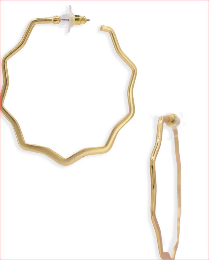Karine Sultan Zig Zag Hoop Earrings