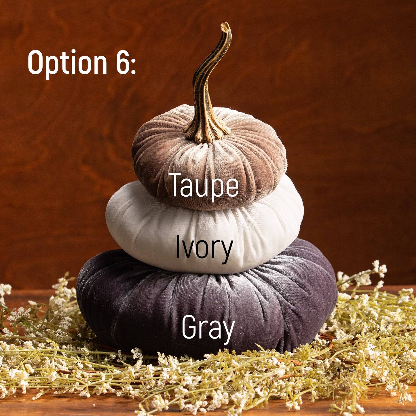 Your Heart's Content - Pumpkin Stacked Decor, Centerpiece Statement, Wedding Decor: Option 2: Gold Rust Olive