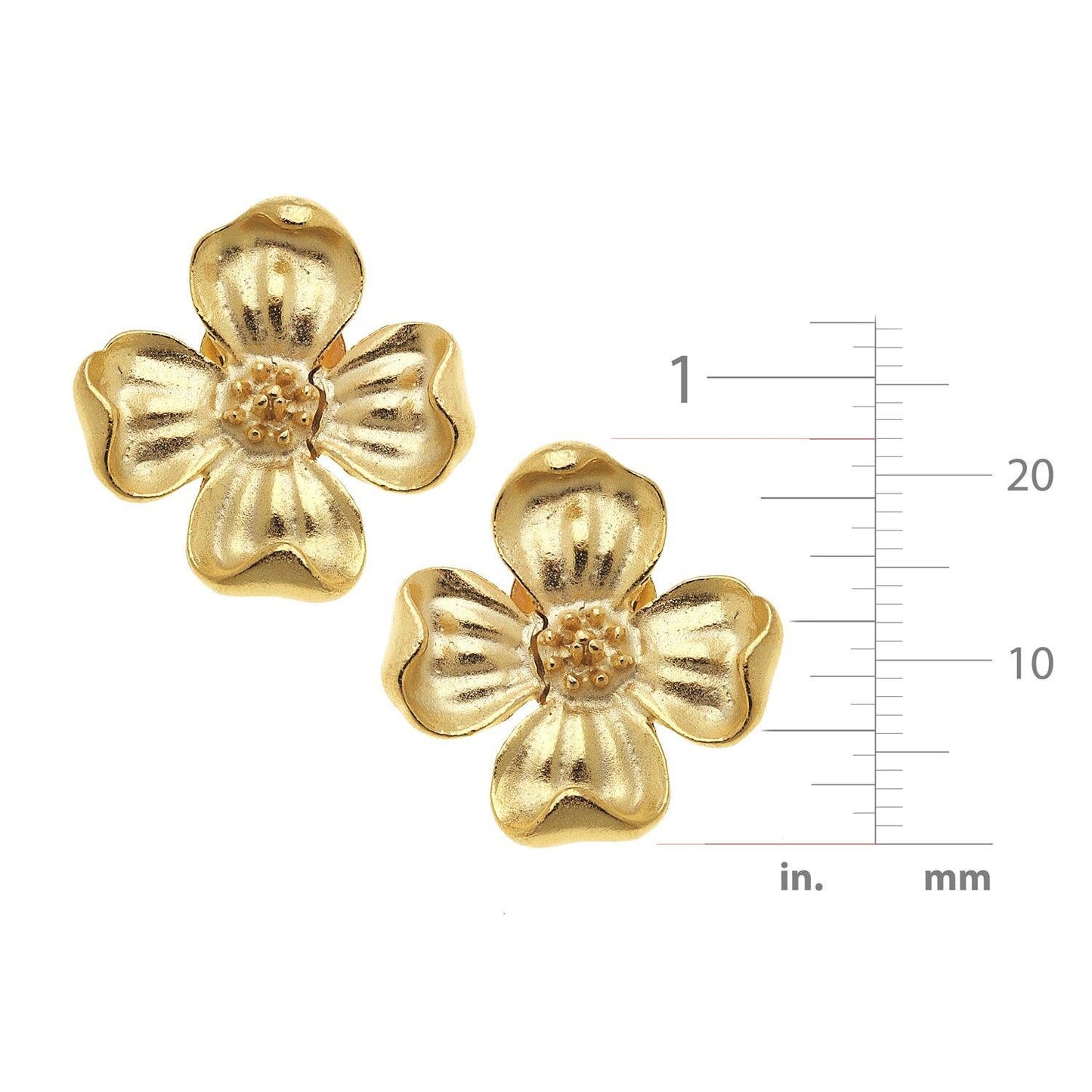 Susan Shaw - Dogwood Flower Stud Earrings