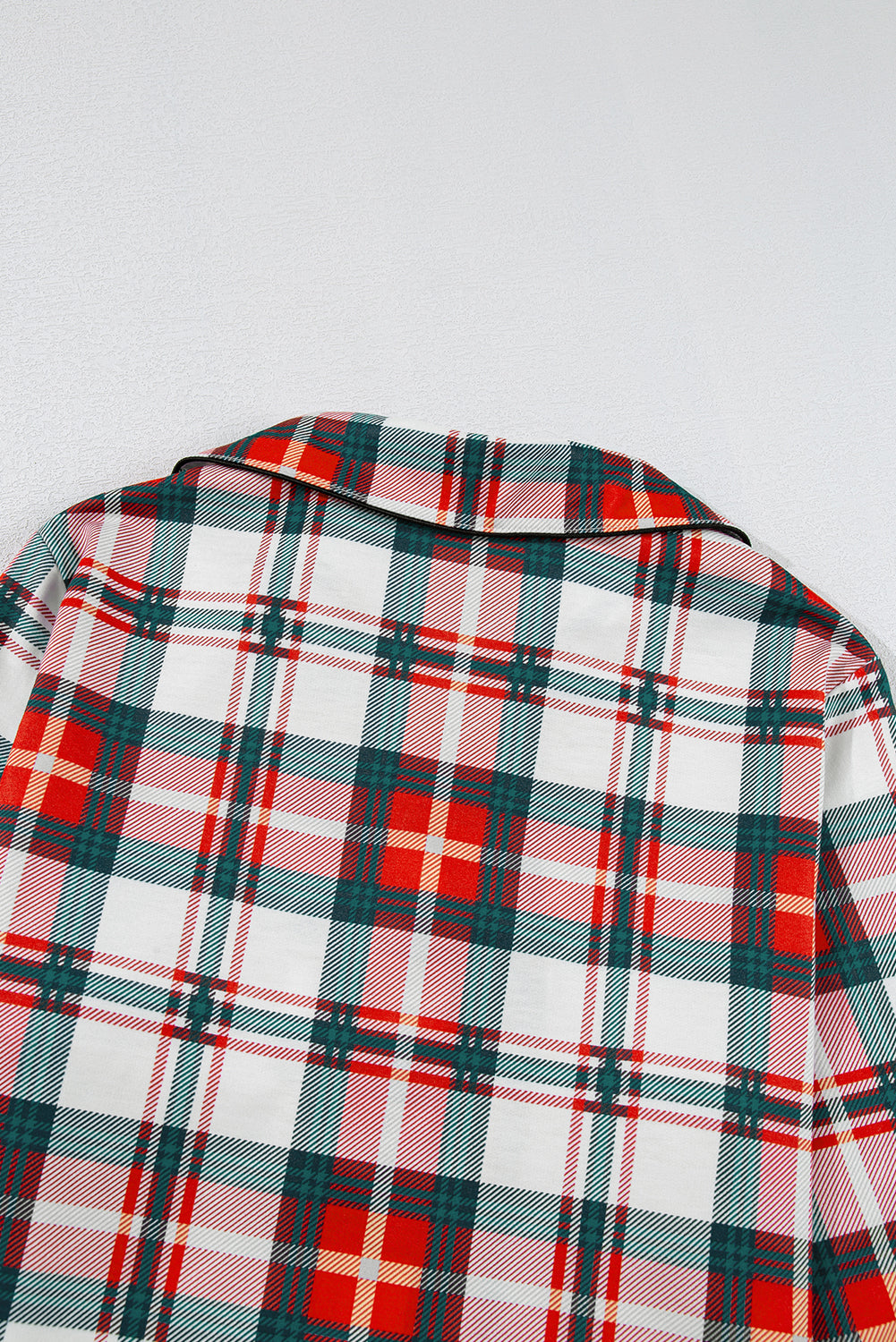 Plaid Long Sleeve Shirt and Pants Pajama Set