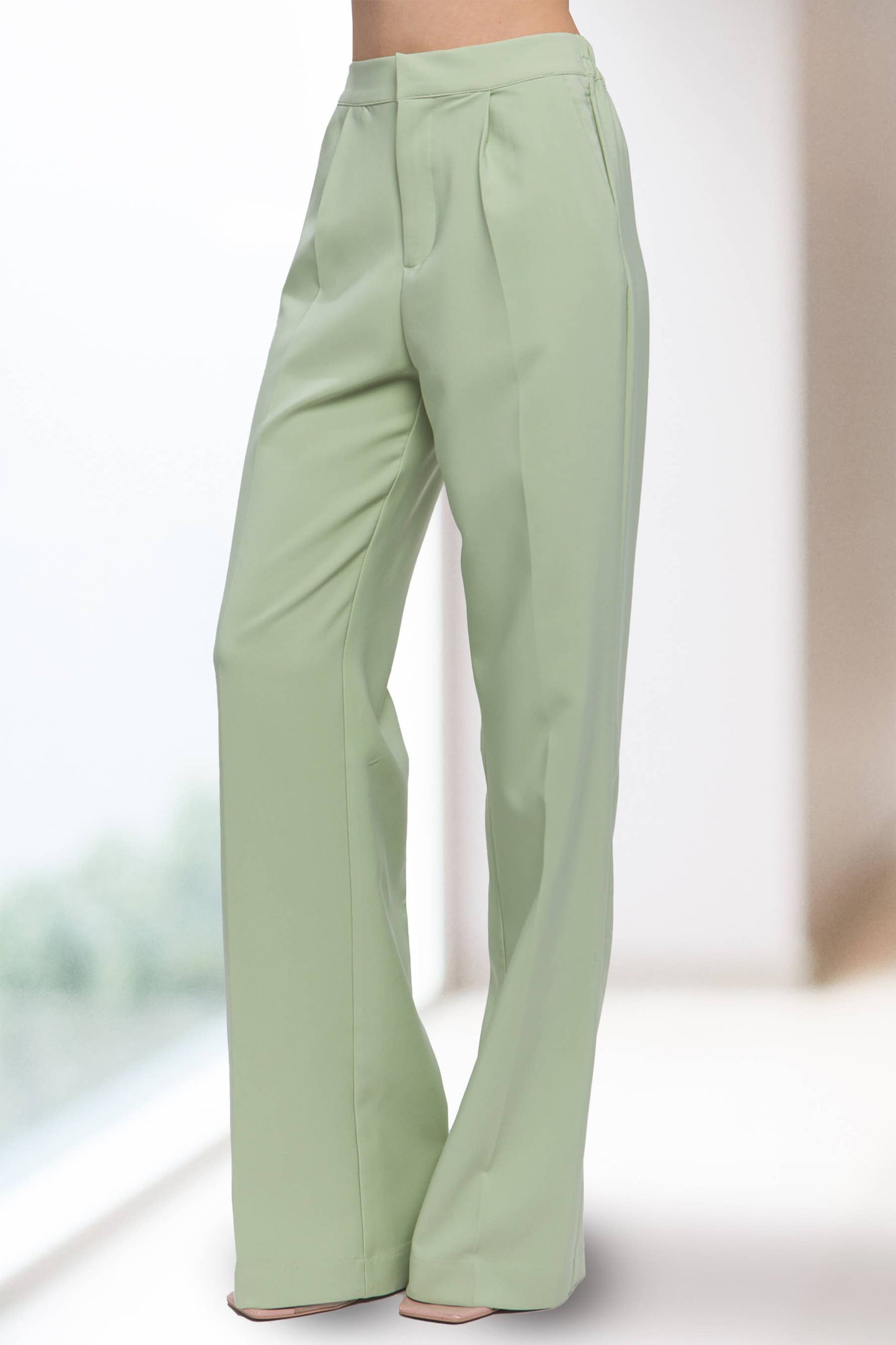 42POPS - ",...SI-25289 Regular-Fit Dress Pants w/ Elastic Back: Black-159548 / S