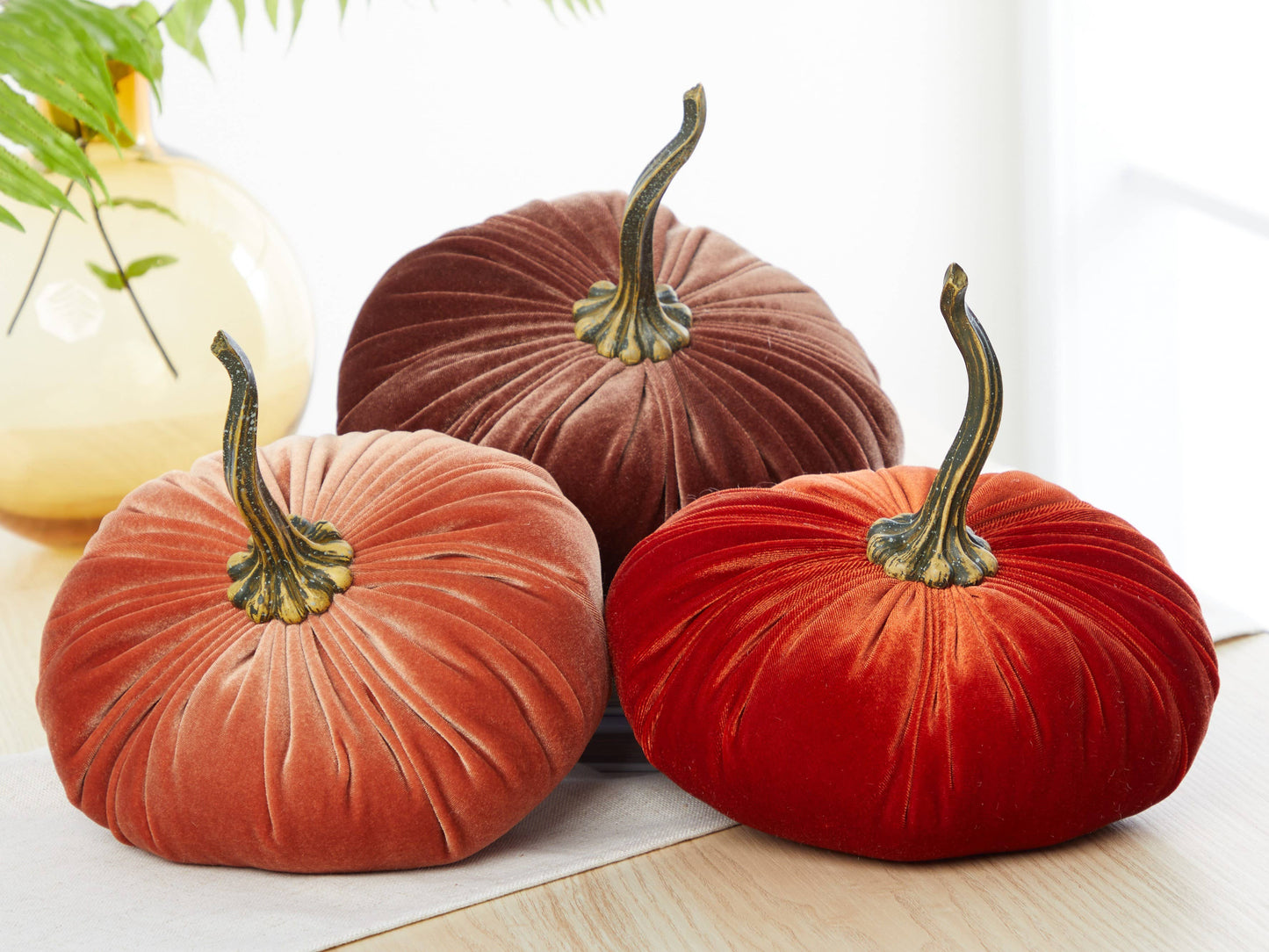 Your Heart's Content - Pumpkin Extra Large Velvet,  Fall Accent Decor, Centerpiece: Luxe Burnt Orange