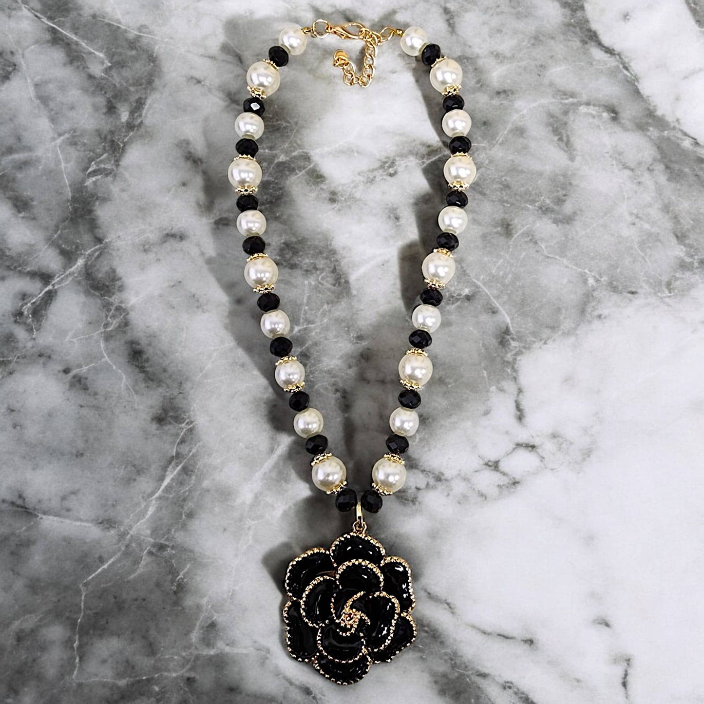 Bijoux Envie Statement Jewelry - Flower Necklace | Pearl Necklace | Coastal | Fall | Boho